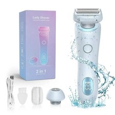 2-in-1 Electric Razor for Women Bikini  Face Shaver Waterproof Body Trimmer