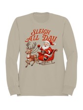 Sleigh All Day Santa  Reindeer Women's Sweatshirt