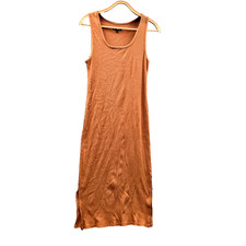 Target Dress Womens Bodycon Midi Size M Tan Brown Rib Stretch Knit Sleeveless