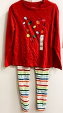 Cat  Jack Girls Christmas Holiday 2 Piece Pajama Set In Large 10/12 