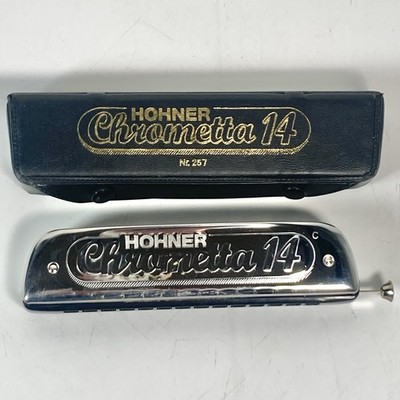 Hohner 257 Chrometta 14 Chromatische Mundharmonika, Tonart C-Dur im Etui