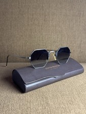 Vintage Oliver Peoples OP 14 P Octagon Gunmetal Sunglasses Grey Gradient 90s