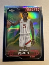 2024-25 Topps Chrome #57 Immanuel Quickley Blue Basketball Refractor Raptors
