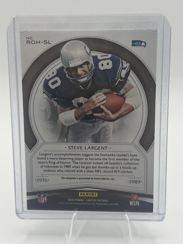 2020 Panini Limited #ROH-SL Steve Largent Ring of Honor Autographs Spotlight /49 - Image 2 of 2