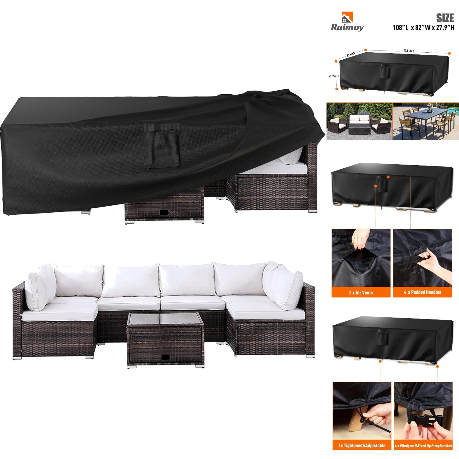 Heavy Duty 600d Windproof Uv Resistant