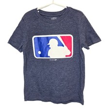 Genuine Merchandise Boys S 6-7 Baseball Graphic Crewneck Short Sleeve Shirt Blue