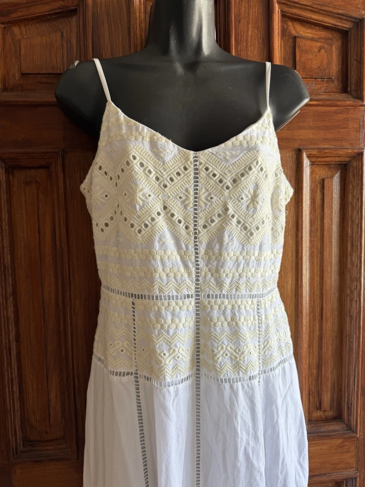 Abito TORY BURCH Tiara ricamato bianco avorio cotone 8