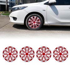 16 inch Hubcaps Wheel Covers White Lacquer & Red Lacquer