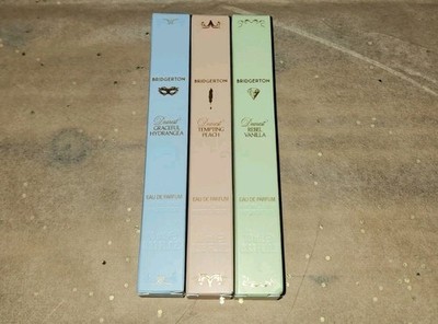 Bridgerton Dearest Graceful Hydrangea, Rebel Vanilla & Tempting Peach Parfum Set