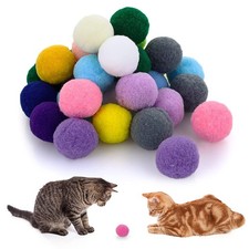 Large Cat Balls, Soft Cat Balls 1Inch Kitten Pom poms Cat Play 30 Pcs