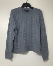 Truth By Republic Women's Cable Knit Polo Sweater Long Sleeve Gray Size Medium