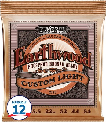 Ernie Ball Earthwood Phosphor Bronze Acoustic Guitar Strings - .0115-.054 Custom