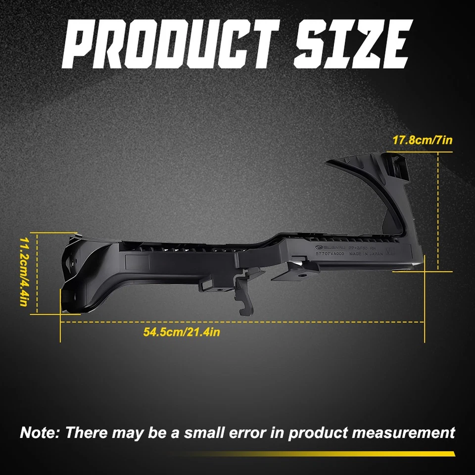 Par de soportes de parachoques delanteros negros para Subaru WRX y STi 2015 2016 2017 Foto 2 de 4