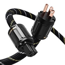 YYTCG 3.28ft Audiophile HiFi Power Cable-7 AWG,4N 3.28ft/1m, Black-4N-OFC