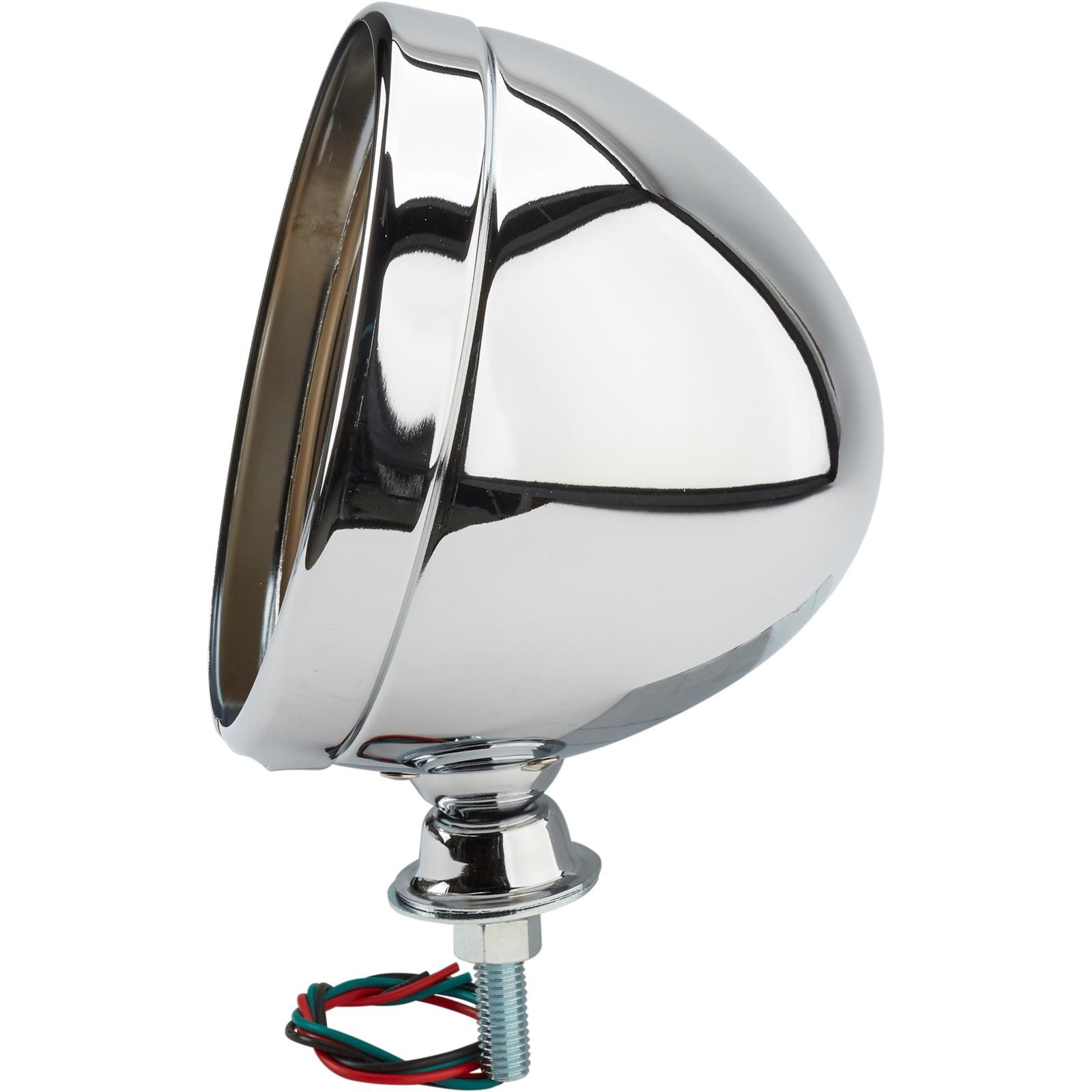 Universal Chrome Dietz-Type Headlight Bucket, 7" Chrome Housing and Trim Ring