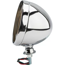 Universal Chrome Dietz-Type Headlight Bucket, 7" Chrome Housing and Trim Ring