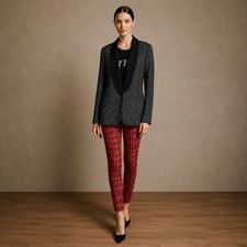 The Limited Black Polka Dot Blazer Jacket White Gold Office Corpcore Size 12