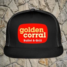 Golden Corral Restauran Black Trucker Hat Cap Adult Size