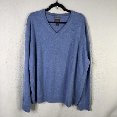 Monte Rosso Sweater Mens 2XL Blue 100% Cashmere Quiet Luxury Classic Golf