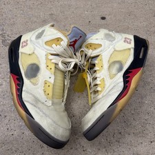 Taglia 13 Uomo / Air Jordan Retro 5 Off White 'Sail' / DH8565-100 / Separazione Suola