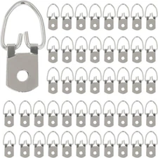 Waziaqoc 100 Pcs D Ring Picture Hangers with Screws, Single Hole Heavy Duty Meta