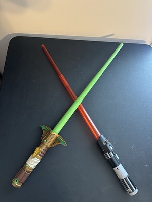 (2) Star Wars Lightsabers Forge Darth Vader /Yoda Extendable Interchangeable Set
