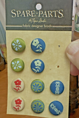 The Paper Studio Spare Parts - Fabric designer Brads 10 count 7/16 "