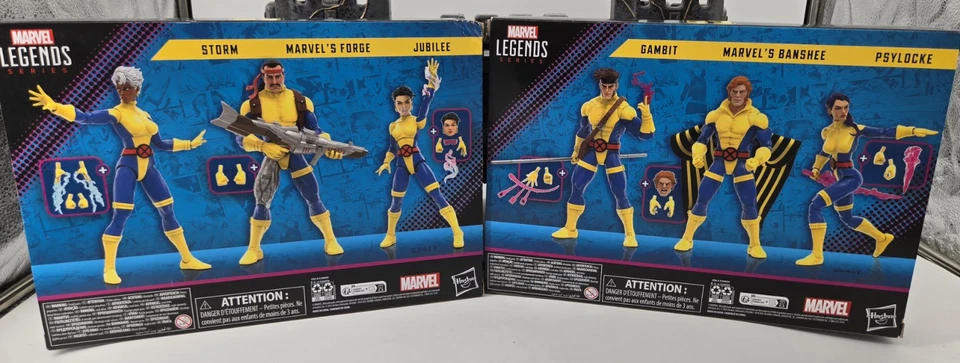 Marvel Legends X-Men Paquete de 3 Juegos Storm Forge Jubilee Gambito Banshee Psylocke 6" Foto 2 de 4