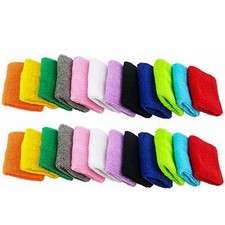 12 Pairs Cotton Sweat Sports Sweatband Basketball Wristband 12 Pairs 