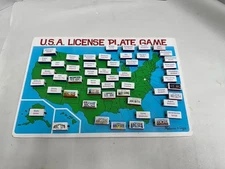 Melissa & Doug USA License Plate Car Travel Game Wooden Flip Map Gameboard