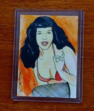 2014 Leaf Bettie Page Collection Artist Sketch Card 1/1 by Jason Hughes #3