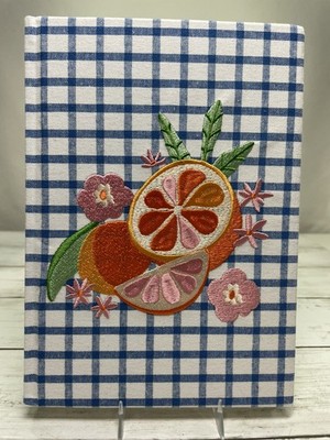 Punch Studio Embroidered Hardcover Journal - 192 Pages - Fruit & Flowers - NEW