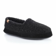 Brand NEW Acorn Men's Memory Foam Black Berber Moc Slippers Size 10.5 - 11.5