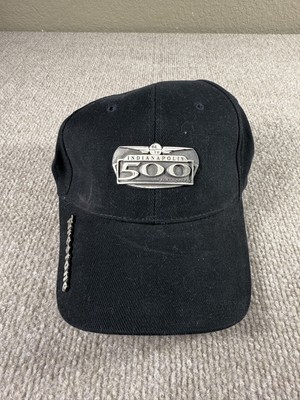 Indianapolis 500 Hat Cap Strap Back Black Racing Firestone Reebok Mens IndyCar