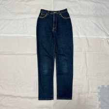 USED EXTREMELY RARE YVES SAINT LAURENT HIGH-WAISTED DENIM, SIZE 38, WITH EMB