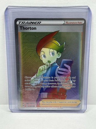 Pokemon THORTON 210/196 - SWSH LOST ORIGIN SECRET RARE HOLO TRAINER - MINT