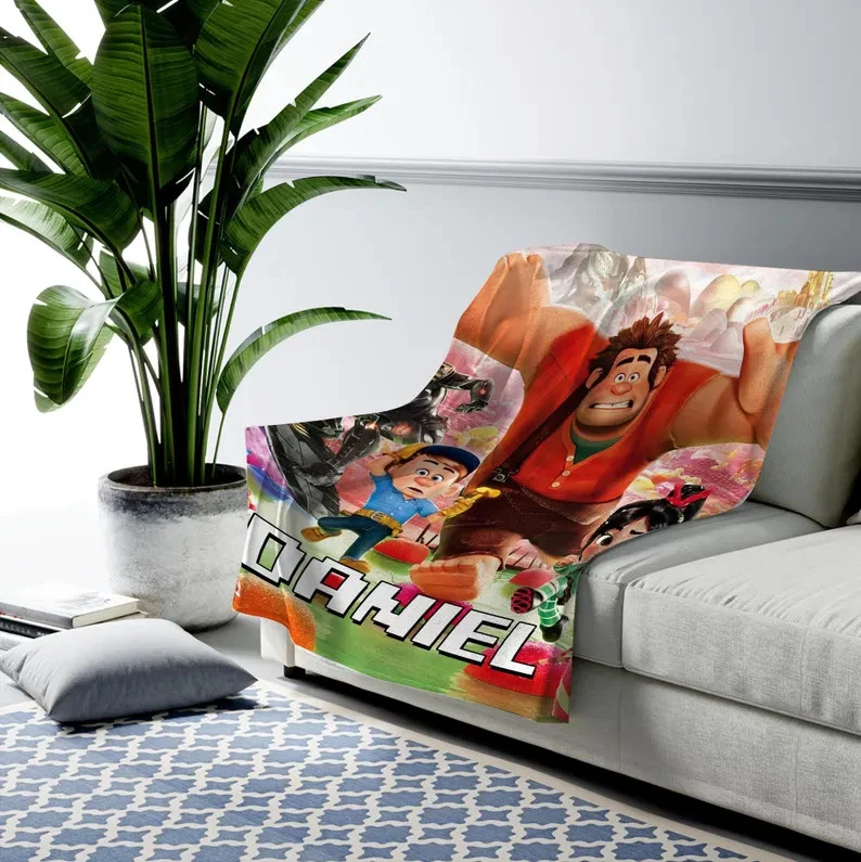 Disney Wreck-it Ralph Characters Running Scene Customize Fleece Blanket