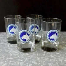 Vintage Bull Terrier Dog Cocktail Glass lot of 4 Golden State Club BTCA 1980s