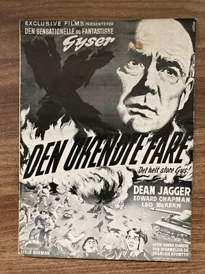 X the Unknown Dean Jagger Edward Chapman Leo McKern 1956 Danish Movie Program