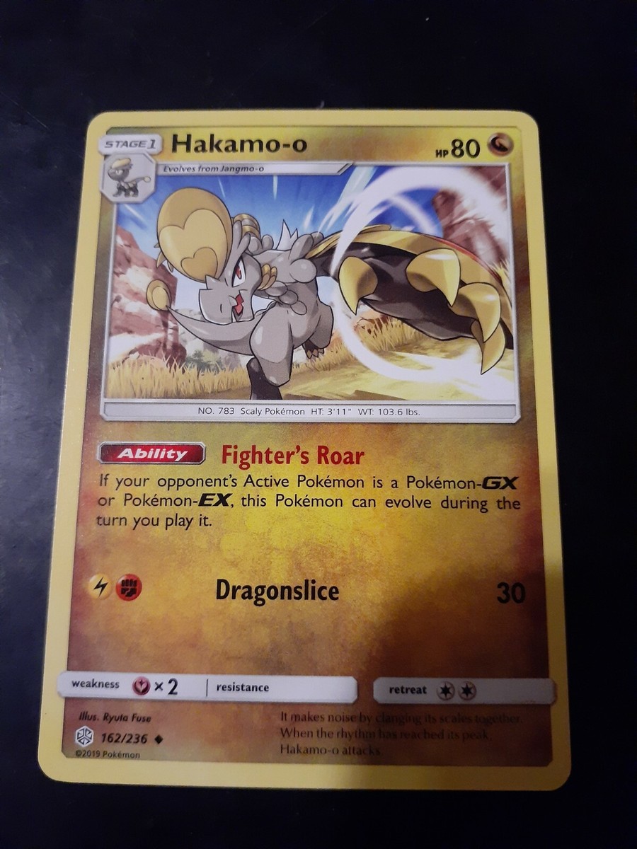 what pokemon set has 236 cards Hakamo-o 162/236 - Uncommon Pokemon Card - Cosmic Eclipse Set