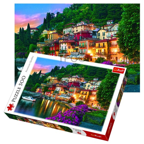 Rompecabezas Trefl 500 piezas para adultos grande lago de Como Italia luces nocturnas ladera - Imagen 4 de 6