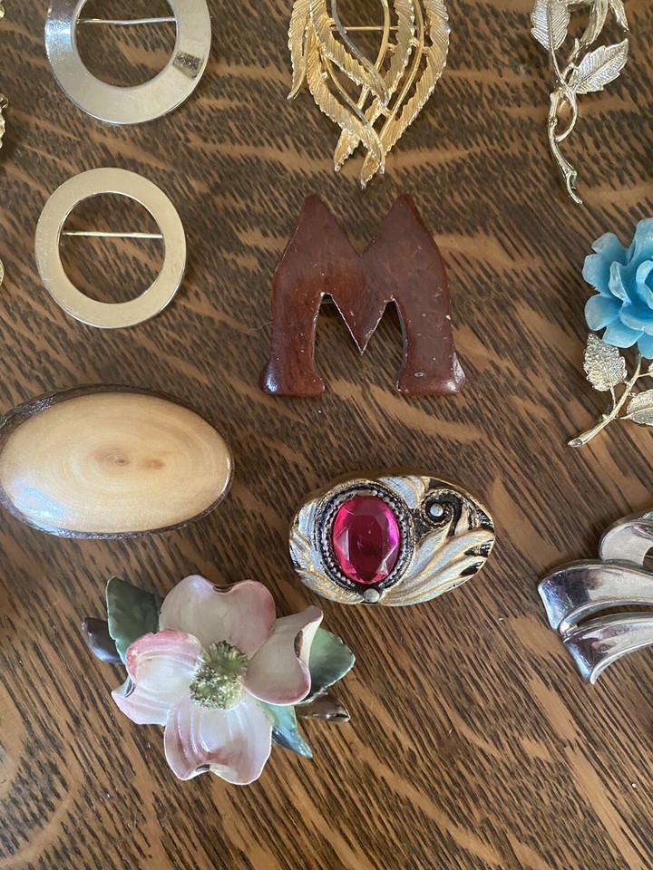 Vintage AS IS Brooch Pins Harvest Craft Repair Costume Jewelry