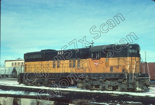 Original Slide- MILW Milwaukee Road SD9 511 At Mitchell, SD. 12/78