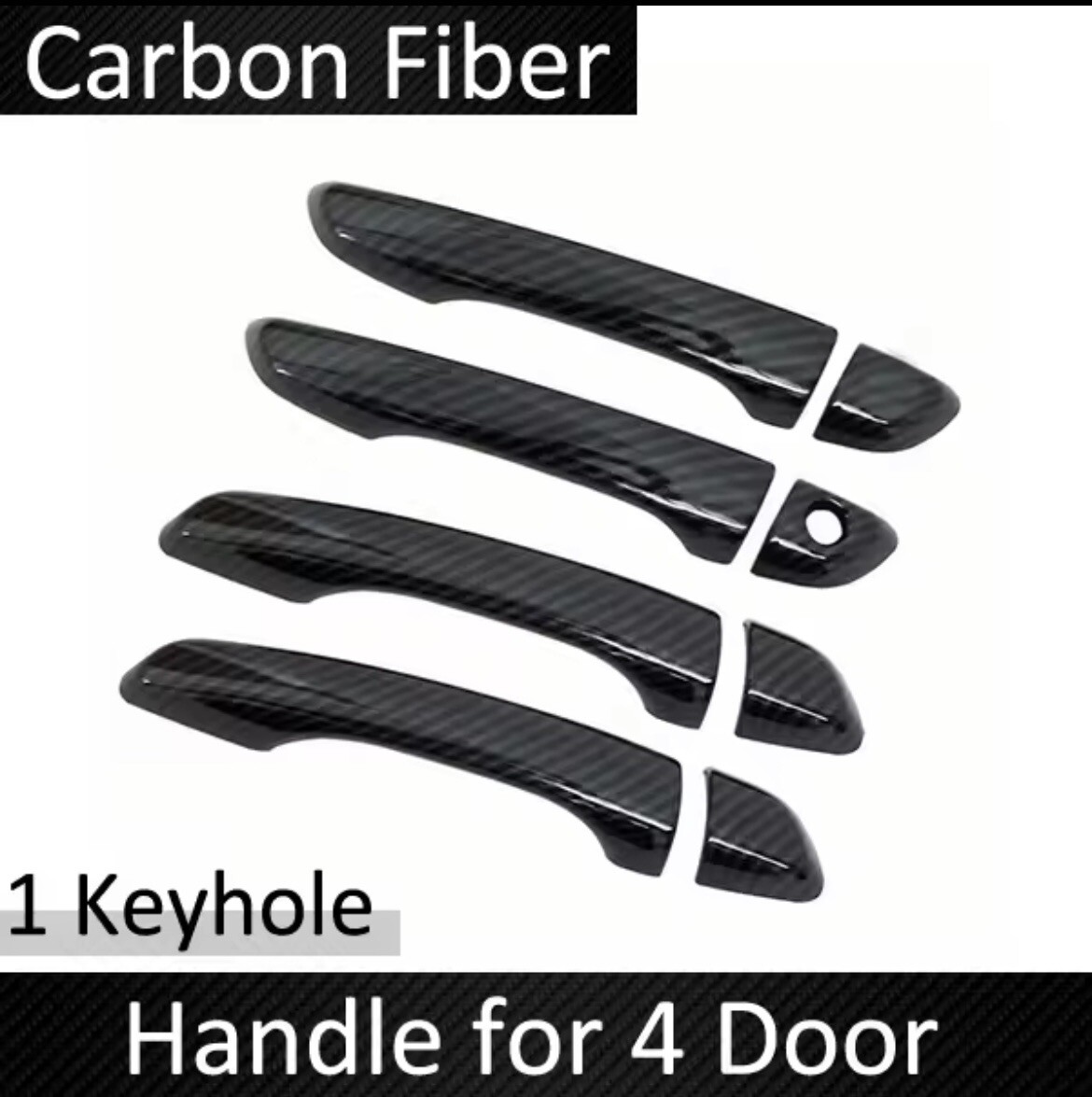 Carbon Fibre Door Handle Cover For Vauxhall Insignia Trim Fits 2008 to