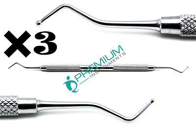 New Set of 3 Dental Filling 710 Ball Ends 1.8mm/3mm Premium Instruments