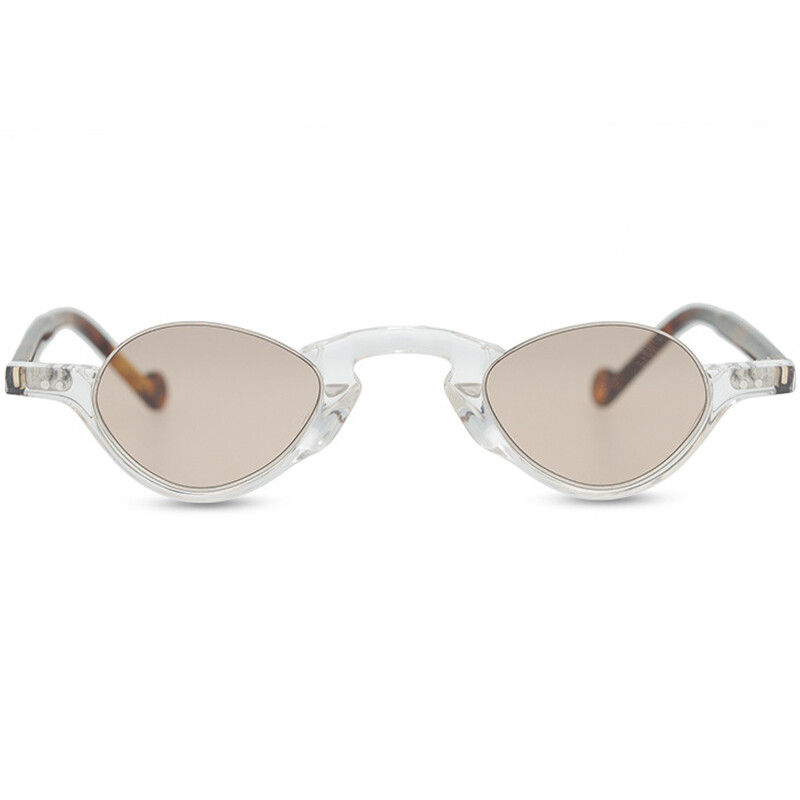 Oval Sunglasses for Men Women Small Lenses Reverse Half Rim  display picture 2