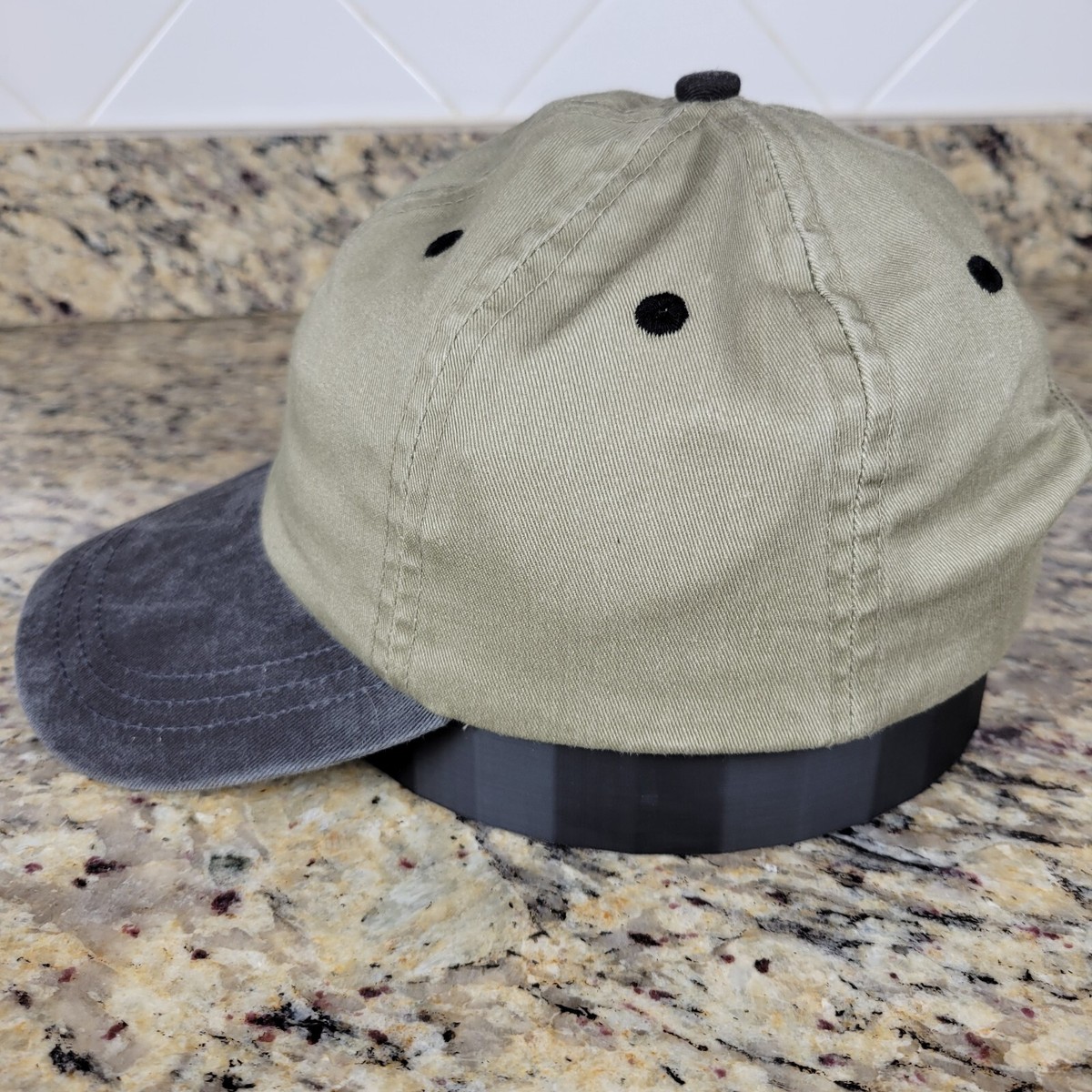 KP Brand Buckback Baseball Cap Hat No brand Light Olive with Black Bill View 5