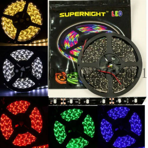 Black PCB 16.4ft/5M 60Leds/M 3528 or 5050 SMD 300LEDs LED Light Strip Waterproof - Image 2 of 4