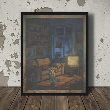 Vintage MOVIE NIGHT Wall Art, Home Theater Room Decor, DVD VHS Film Lover Poster