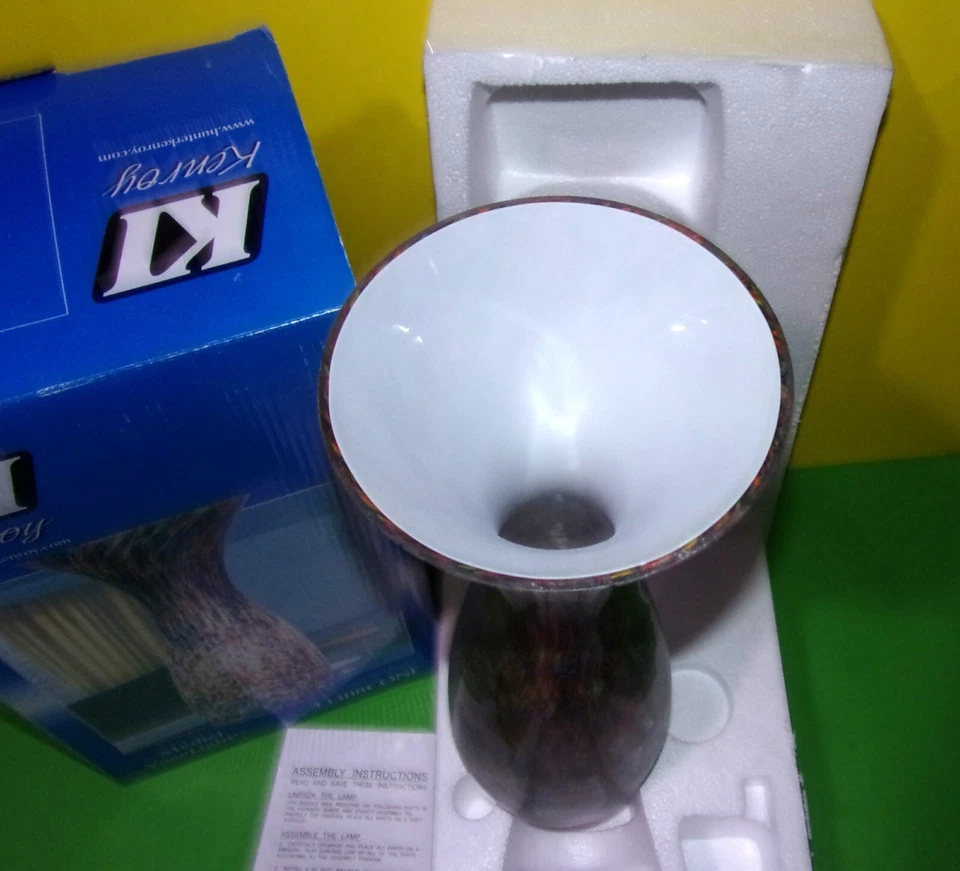 Jarrón de confeti multicolor Kenroy Modeli vidrio artístico soplado claro 15" 60 vatios LÁMPARA Foto 4 de 4